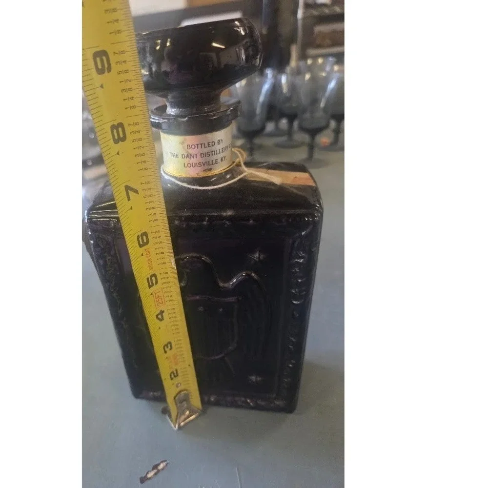 JW Dant Americana Collection The Alamo Decanter Purple Amethyst Glass Bottle '69